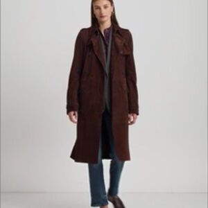 NWT LAUREN RALPH LAUREN BELTED SUEDE TRENCH COAT